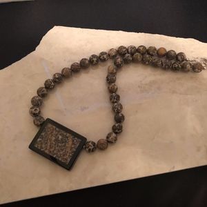 Jasper bead necklace and bonus earrings